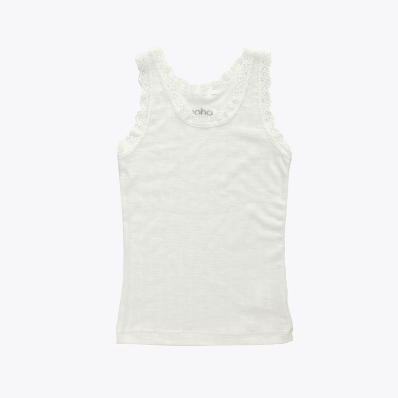 Baby & Kids Merino Wool/Silk Lace Sleeveless Vest - Natural