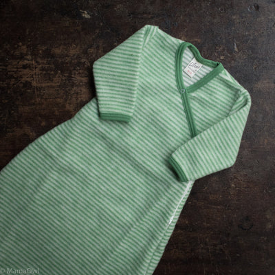 Merino Brushed Terry Wrap Sleeping Bag - Green/Natural