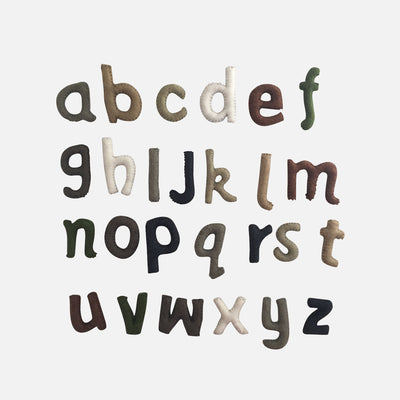 Felted Wool Lower Case Alphabet - Natural