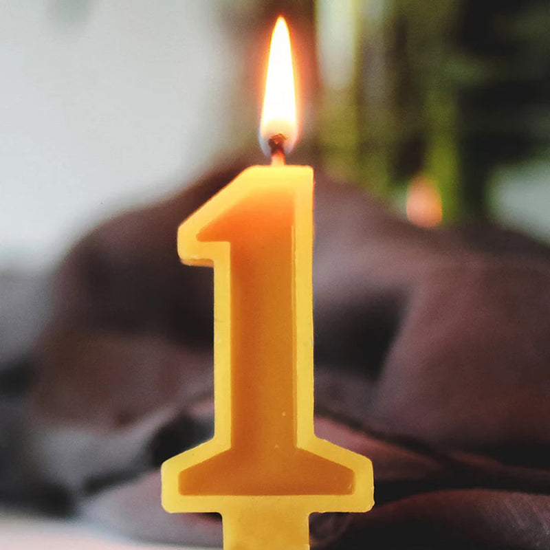 Handmade Beeswax Number Candles