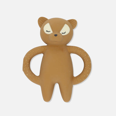 Natural Rubber Racoon Teether - Caramel Brown