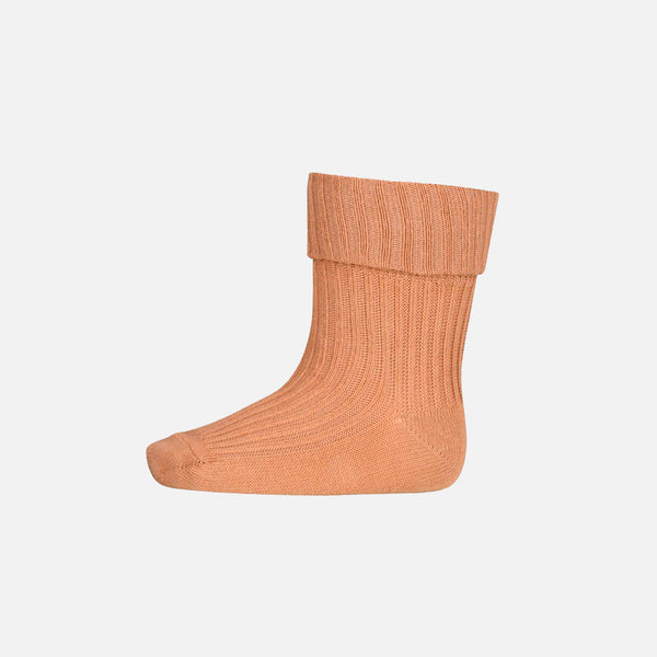 Cotton Rib Ankle Socks - Cinnamon