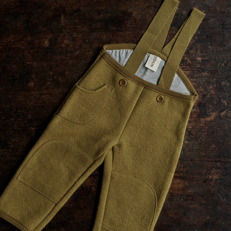 Baby & Kids Boiled Merino Wool Pocket Dungarees - Gold