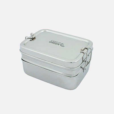Stainless Steel Two Tier Lunch Box With Mini Container