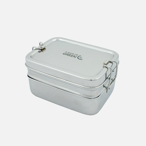 Stainless Steel Two Tier Lunch Box With Mini Container – MamaOwl