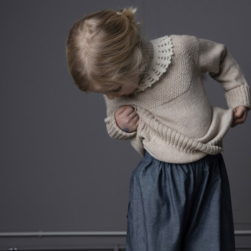 Baby & Kids Alpaca/Merino Wool Sailor Sweater - Cream Twist