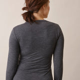 Merino Wool Maternity Top - Dark Grey Melange