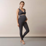 Merino Wool Maternity Once-On-Never-Off Leggings - Dark Grey Melange