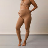 Merino Wool Maternity Once-On-Never-Off Leggings - Brown Melange