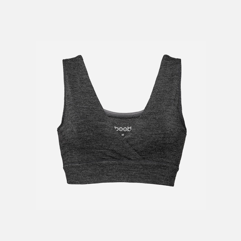 Merino Wool Maternity Go-To Bra - Dark Grey Melange