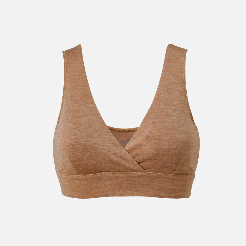 Merino Wool Maternity Go-To Bra - Brown Melange