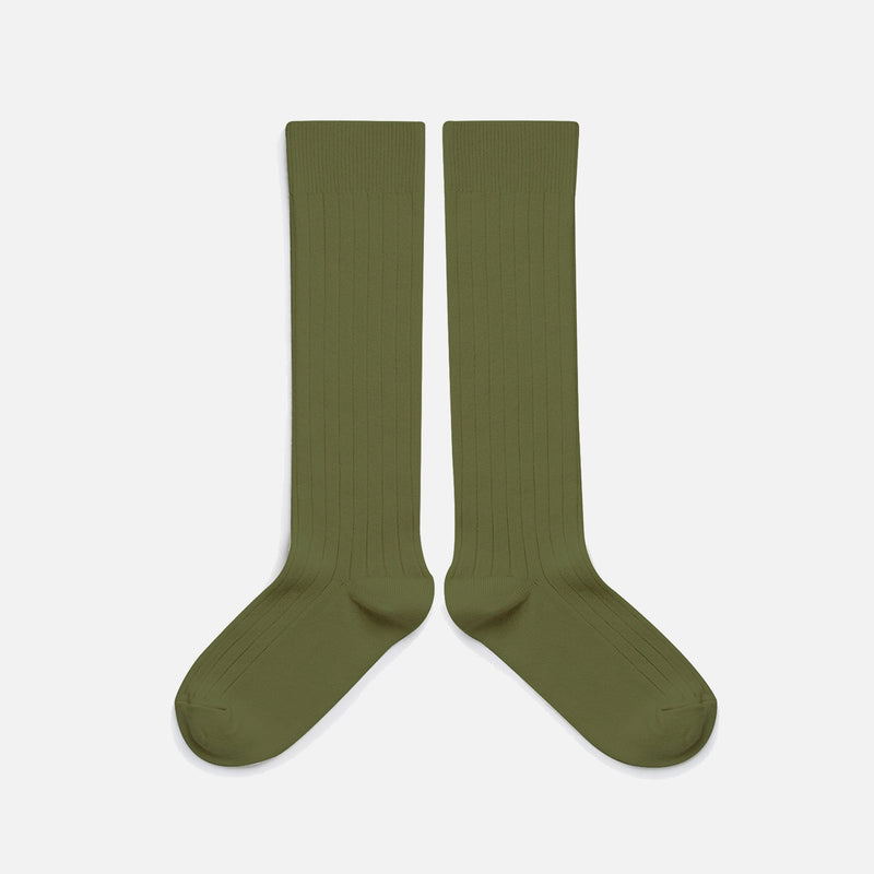 Baby & Kids Cotton Knee Socks - Olive