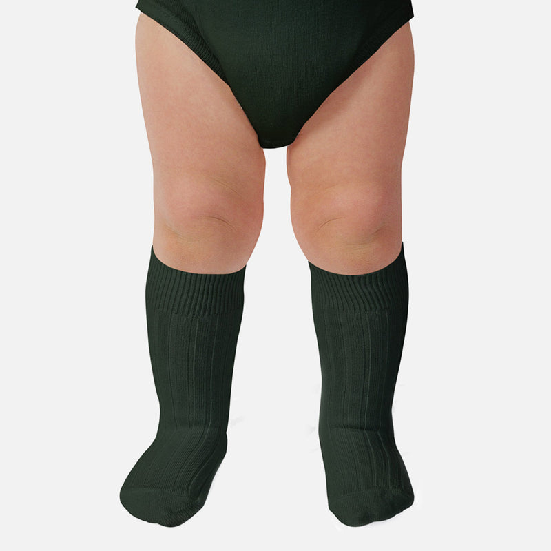 Baby & Kids Cotton Knee Socks - Forest Green