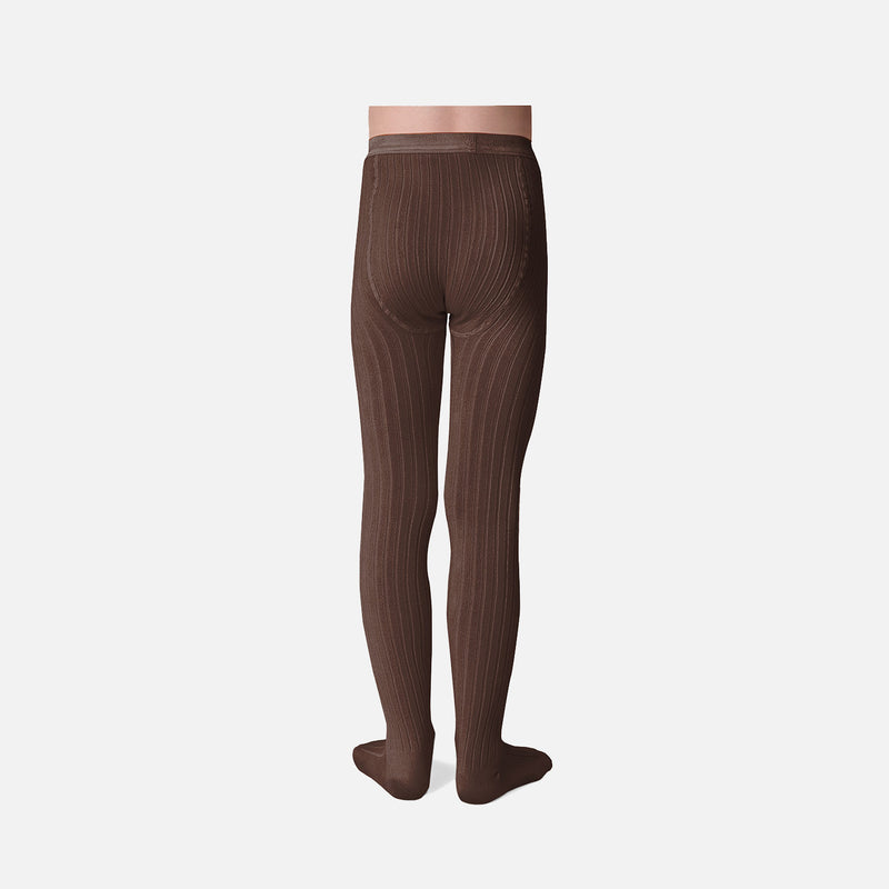 Baby & Kids Cotton Rib Tights - Chocolate