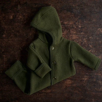 Baby & Kids Boiled Merino Wool Overall - Olive