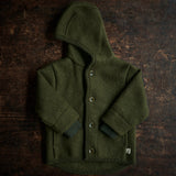 Baby & Kids Boiled Merino Wool Jacket - Olive