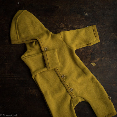 Baby & Kids Boiled Merino Wool Overall - Curry