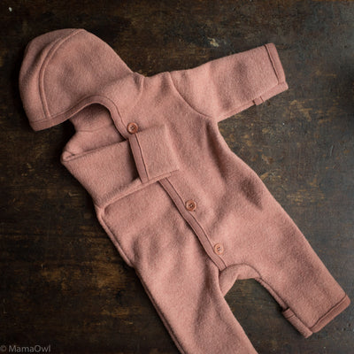 Baby & Kids Boiled Merino Wool Overall - Rose