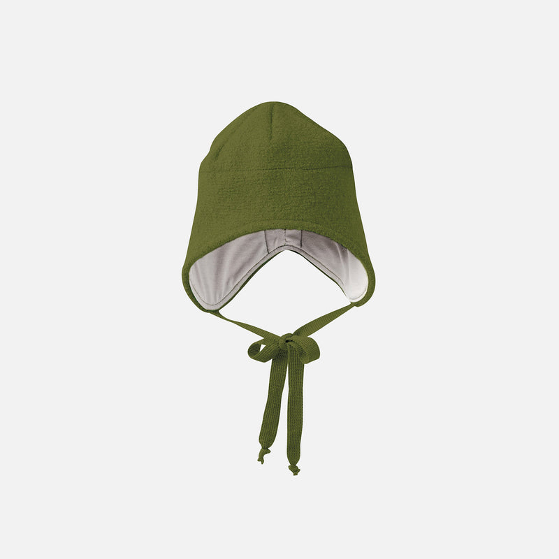 Boiled Merino Wool Hat - Olive