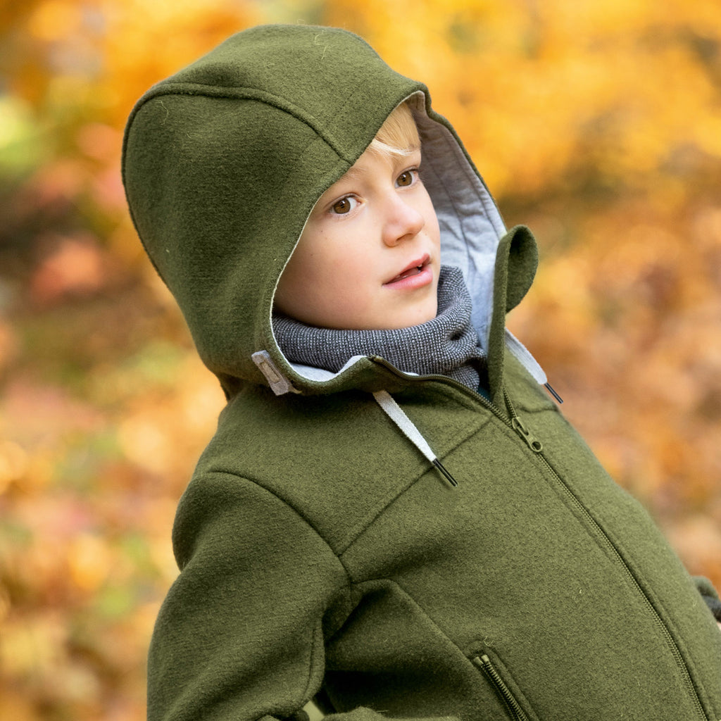 Boiled Merino Outdoor Wool – MamaOwl Jacket - Olive