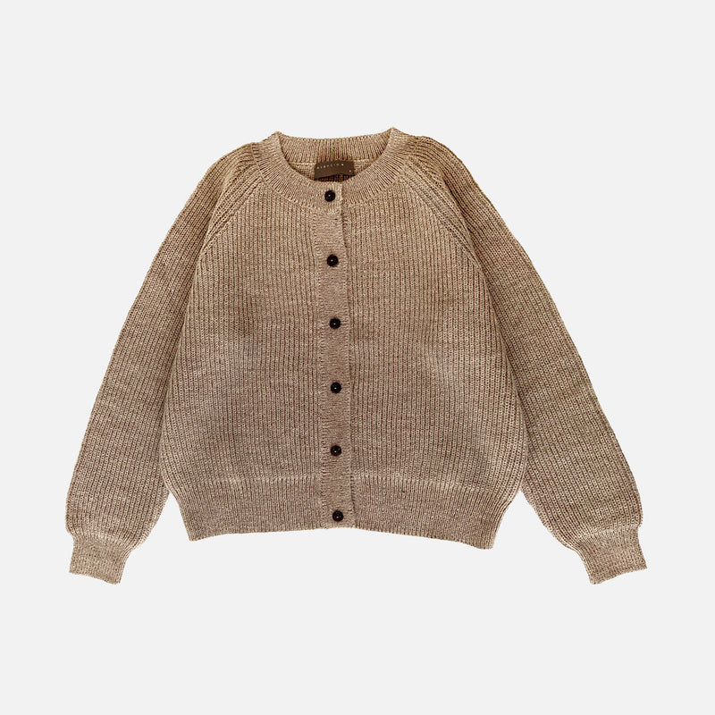 Womens Alpaca Mona Cardigan - Pebble