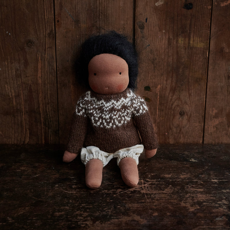 Handmade Doll in Isle Sweater & Bloomers - Black