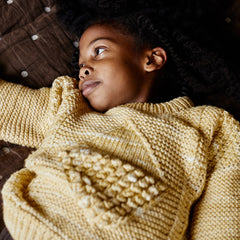 Hand Knit Merino Wool Aran Diamond Sweater - Butterscotch