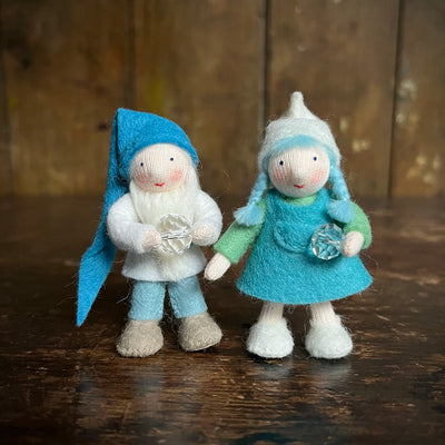 Handmade Wool Gnome Girl - White