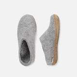Adults Felted Wool Open Heel Slipper - Grey