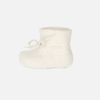 Felted Wool New Born Slipper Boot - Natural
