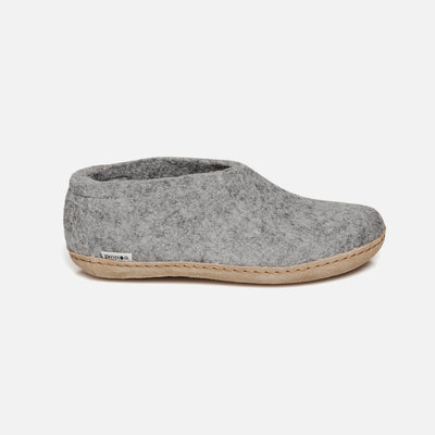 Adults Felted Wool Slipper Shoe - Grey