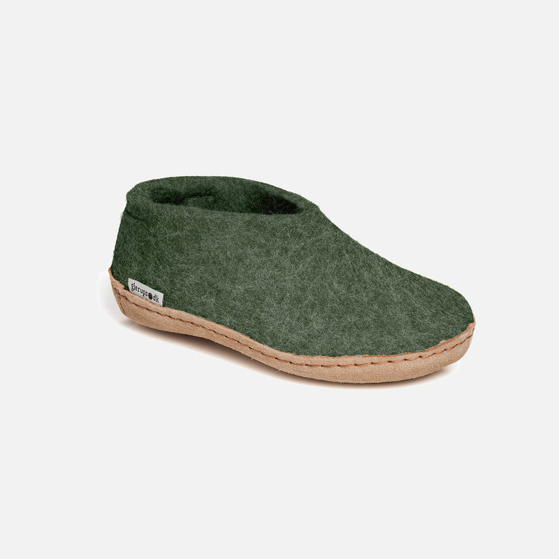 Felted Wool Slipper Shoe - Forest