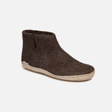 Adults Felted Wool Slipper Boot - Brown