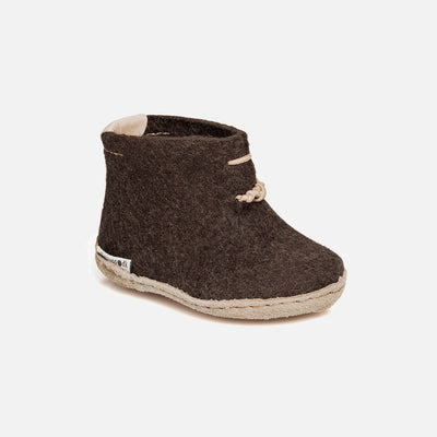 Toddler Felted Wool Slipper Boot - Brown