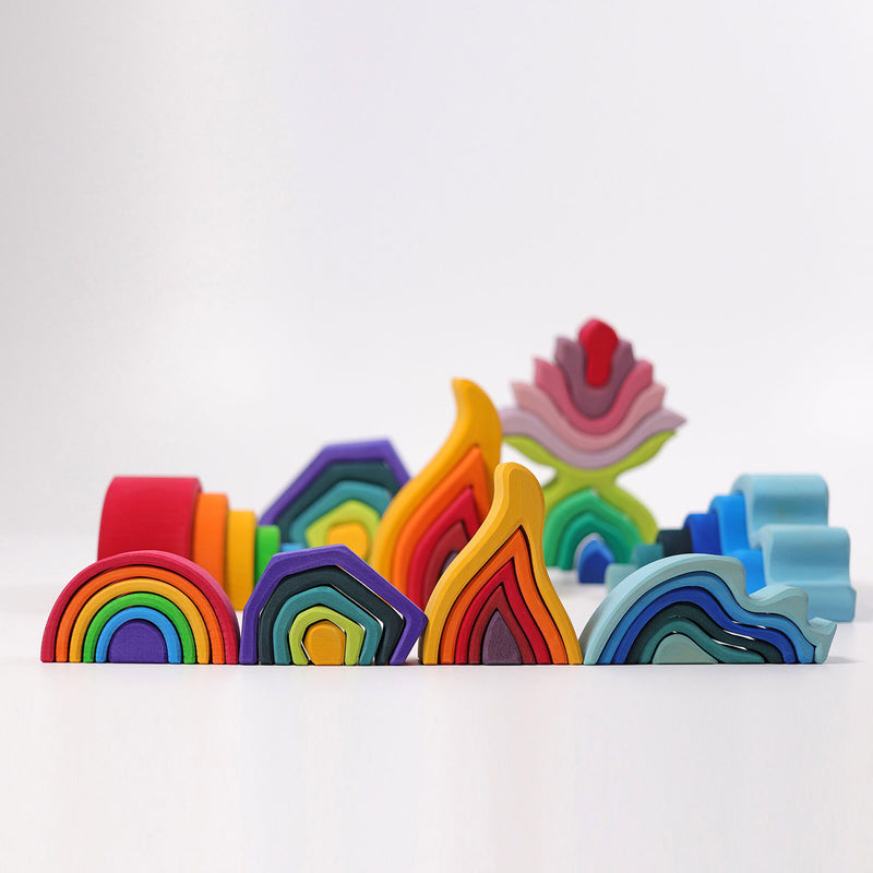 Wooden 6 Piece Rainbow - Colourful