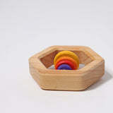 Wooden Rainbow Rattle - Hexagonal