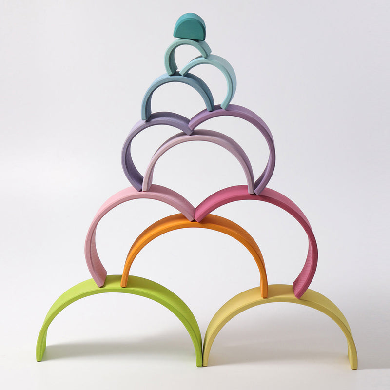 Wooden 12 Piece Rainbow - Pastel