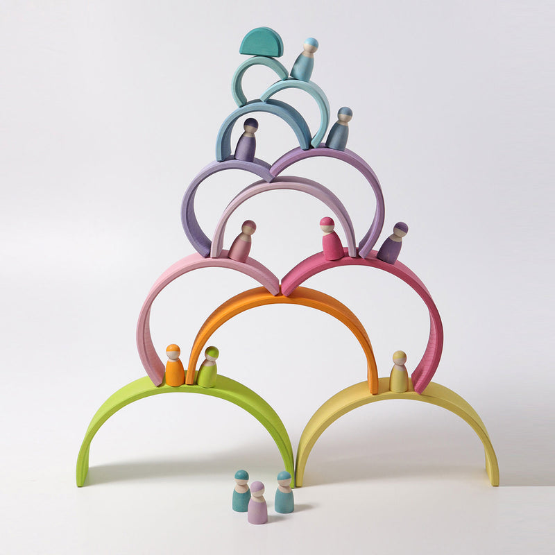 Wooden 12 Piece Rainbow - Pastel