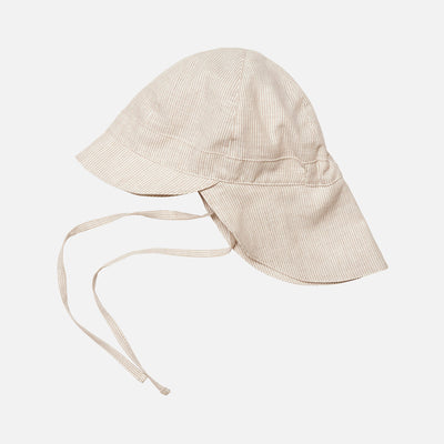 Linen/Cotton Safari Sun Hat - Camel Stripe