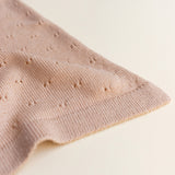 Merino Wool Bibi Pointelle Blanket/Swaddle - Apricot