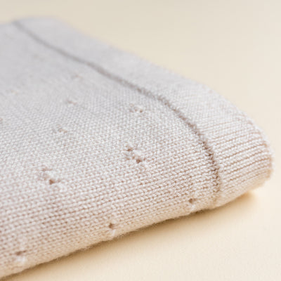Merino Wool Bibi Pointelle Blanket/Swaddle - Off White