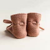 Baby Merino Wool Booties - Terracotta