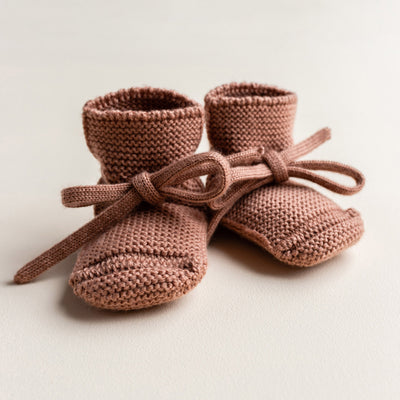 Merino Wool Booties - Terracotta