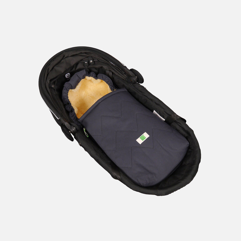 Cotton/Sheepskin Car Seat/Carry Cot Footmuff - Dark Anthracite