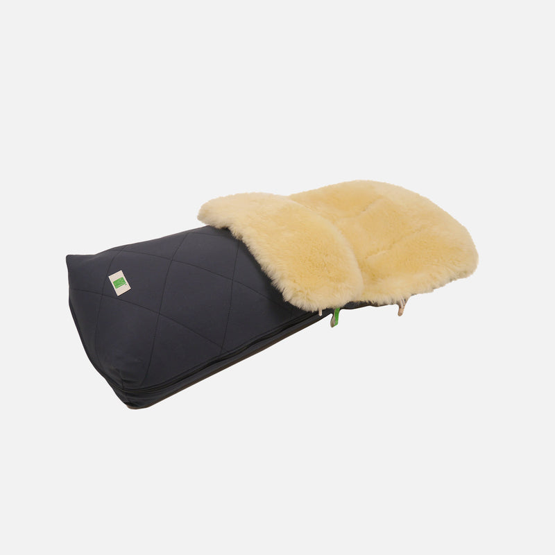 Cotton/Sheepskin Universal Pushchair Footmuff - Dark Anthracite