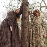 Women's Cotton Flow Dress - Ditsy Leaf