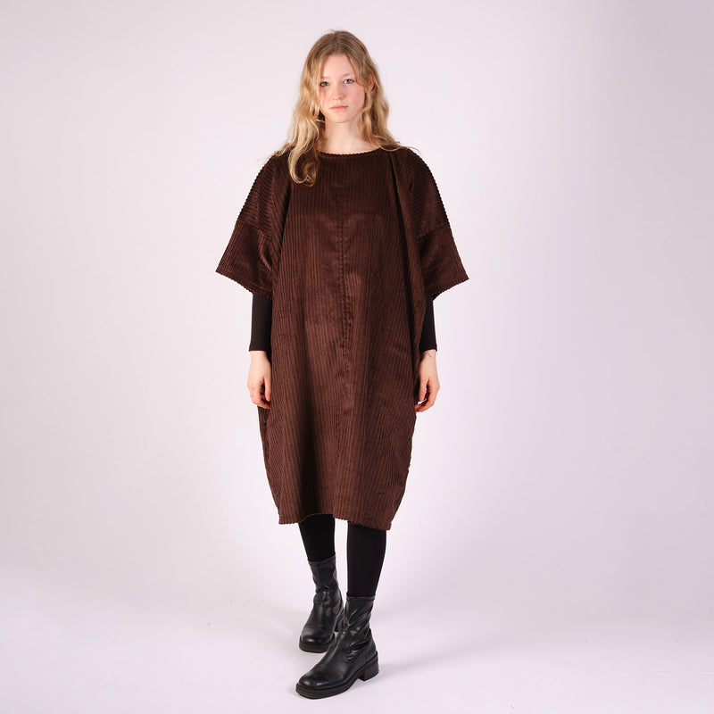 Women's Cotton Edie Dress - Chocolate Cord