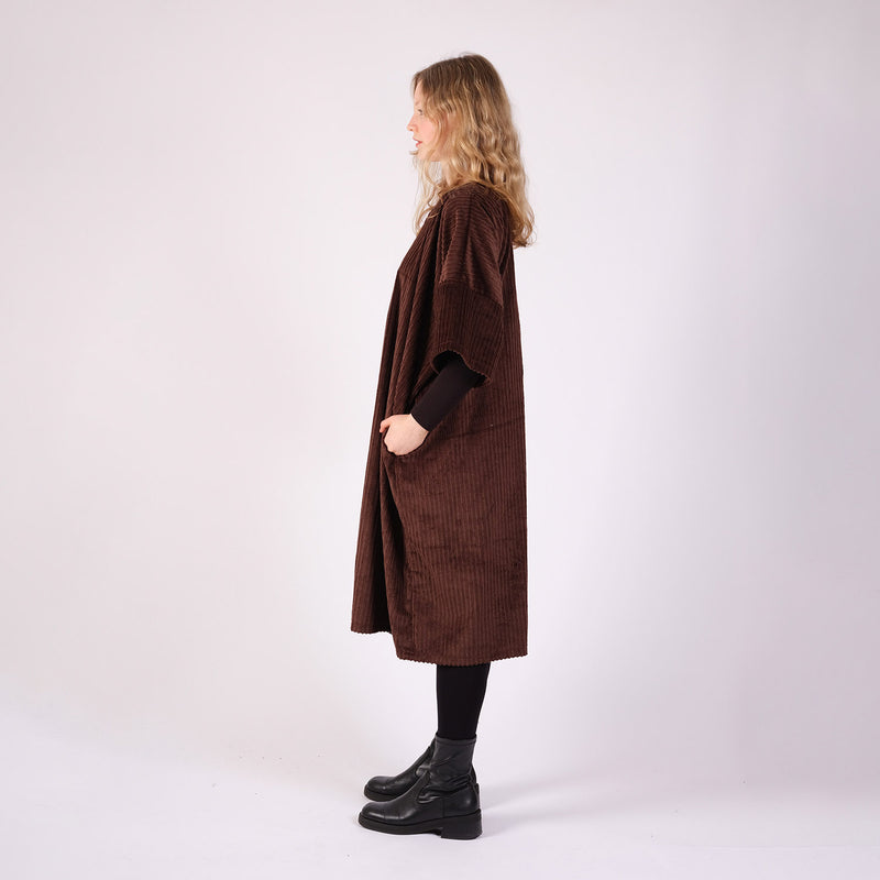 Women's Cotton Edie Dress - Chocolate Cord