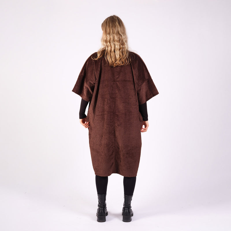 Women's Cotton Edie Dress - Chocolate Cord