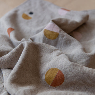 Toddler Handprinted Linen Quilt - Natural Systems